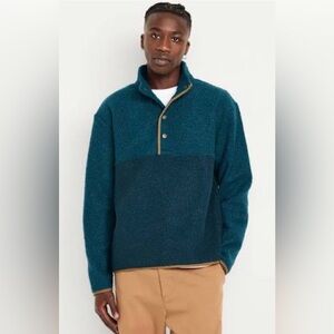Old Navy Cozy Cabin Boucle Sherpa Quarter-Snap Pullover Fall Sweater NWT XXL T